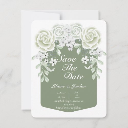 Budget Save the Date  floral Photo Invitation