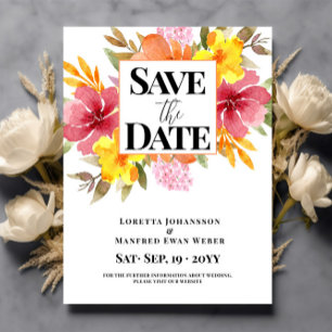 Budget Save the date Floral  Postcard