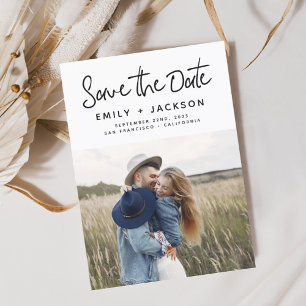 Budget Save the Date Handwritten Photo Flyer