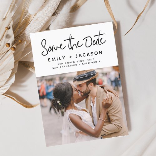 Budget Save the Date Handwritten Photo Flyer