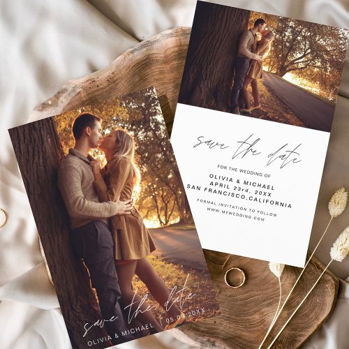 Budget Save the Date Handwritten Wedding Photo