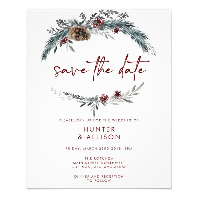 BUDGET Save The Date Invitation Flyer (Front)
