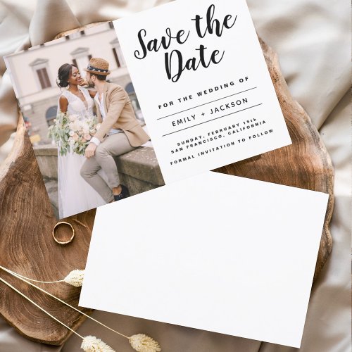 Budget Save the Date Minimalist Simple Photo 