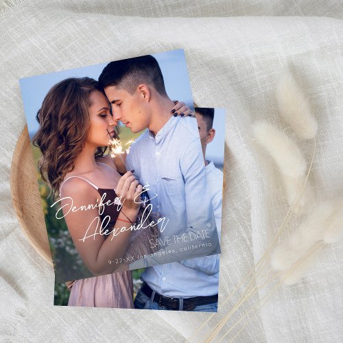 Budget Save the Date Modern Names Photo VerticalV4