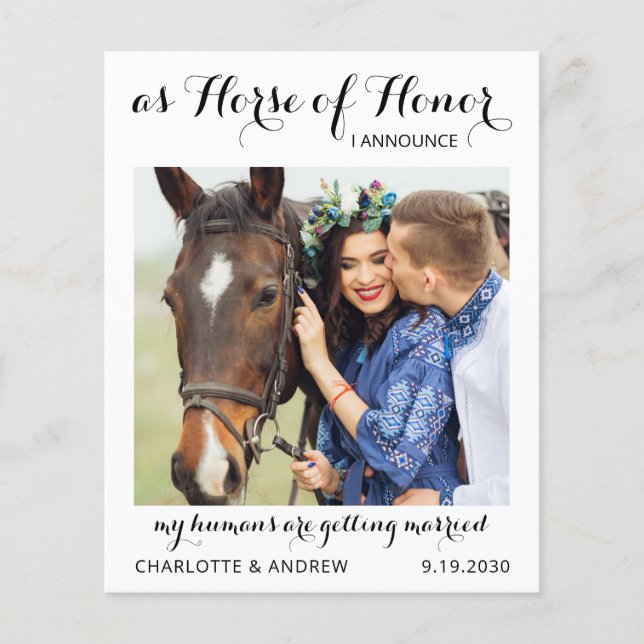 Budget Save The Date Photo Horse Wedding (Front)