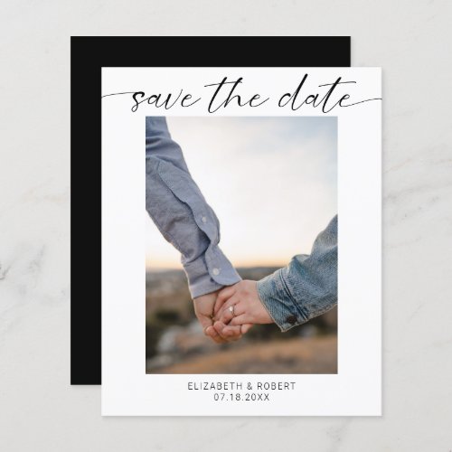 Budget Save the Date Photo Minimal Modern Script