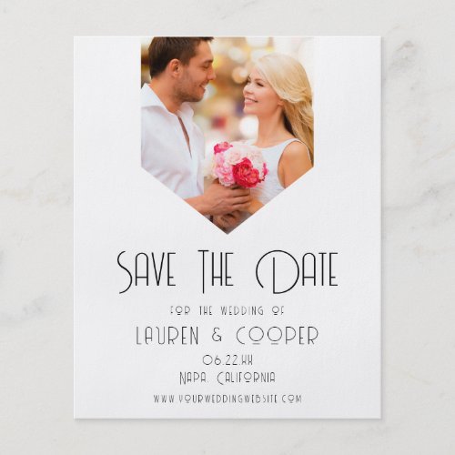 BUDGET Save The Date Photo Modern Simple Wedding Flyer