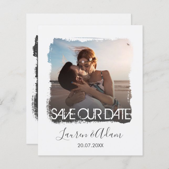 Budget Save The Date Photo Wedding  Announcement (Front/Back)