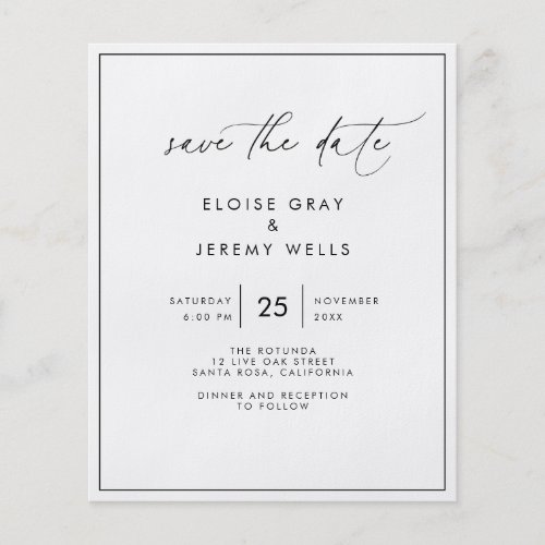 Budget Save the Date Postcard Flyer