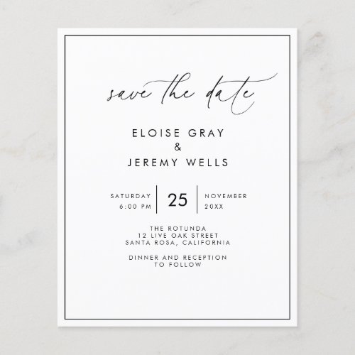 Budget Save the Date Postcard Flyer