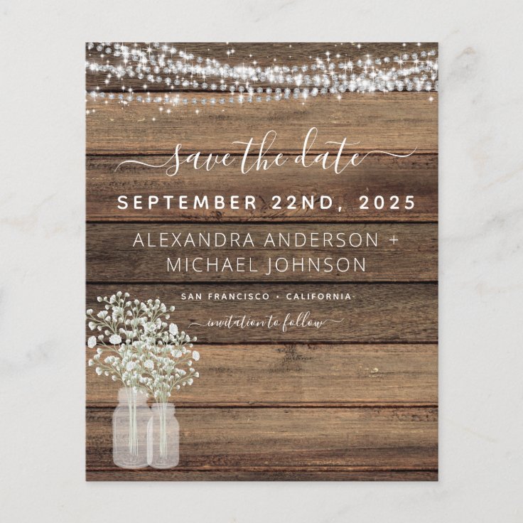 Budget Save the Date Rustic Farmhouse Invitation | Zazzle