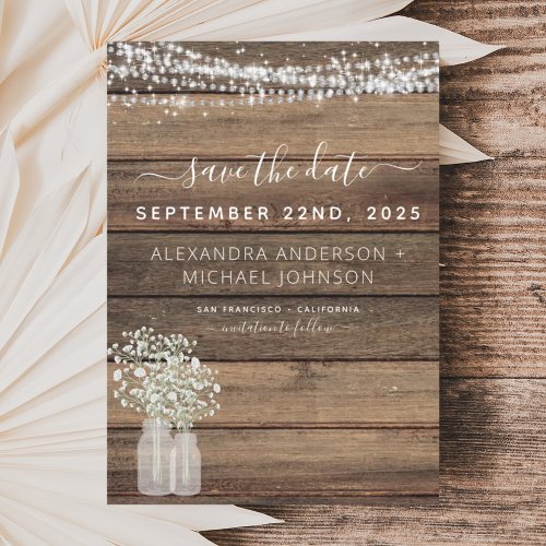 Budget Save the Date Rustic Farmhouse Invitation Flyer
