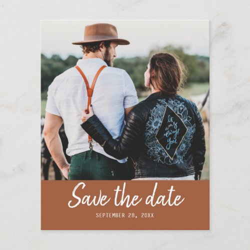 Budget Save the Date Script Photo TerraCotta Flyer