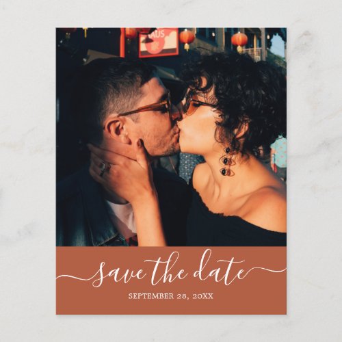 Budget Save the Date Script TerraCotta Photo Flyer