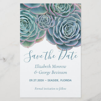 Budget Save the Date Succulents Wedding Flyer