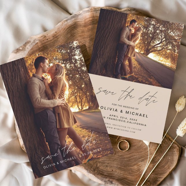 Budget Save the Date Terracotta Wedding Photo (Creator Uploaded)