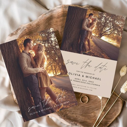 Budget Save the Date Terracotta Wedding Photo Flyer