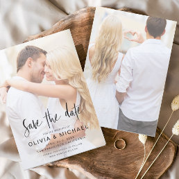 Budget Save the Date Transparent Photo Wedding Flyer