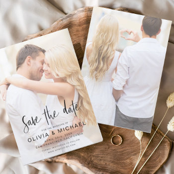 Budget Save The Date Transparent Photo Wedding Flyer by Hot_Foil_Creations at Zazzle