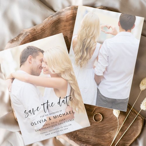 Budget Save the Date Transparent Photo Wedding Flyer
