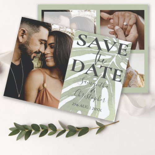 Budget  Save the Date Tropical Foliage Wedding