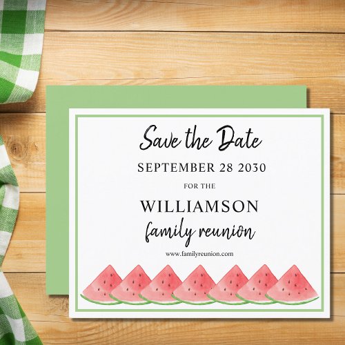 Budget Save The Date Watermelon Family Reunion 