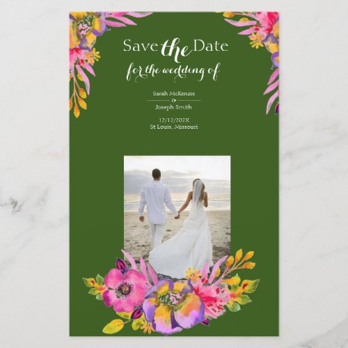 Budget Save the Date wedding photo tropical