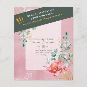 BUDGET SAVE THE DATES - White Roses Floral Flyer