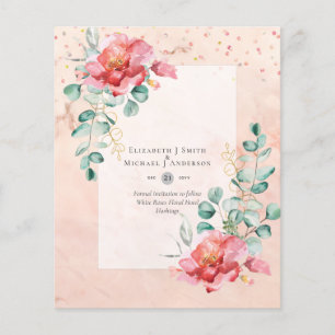 BUDGET SAVE THE DATES - White Roses Floral Flyer