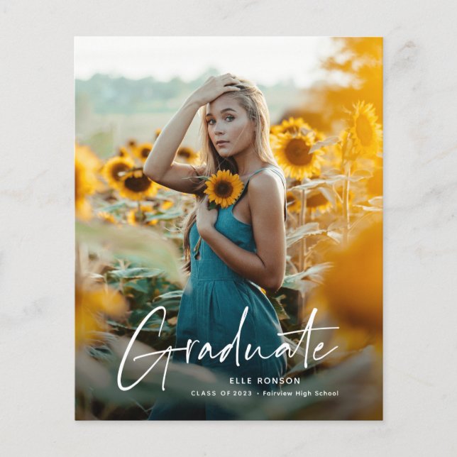 Budget Script 2 Photo Graduation Party Invitation (Front)