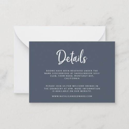 budget script and geometric wedding details card