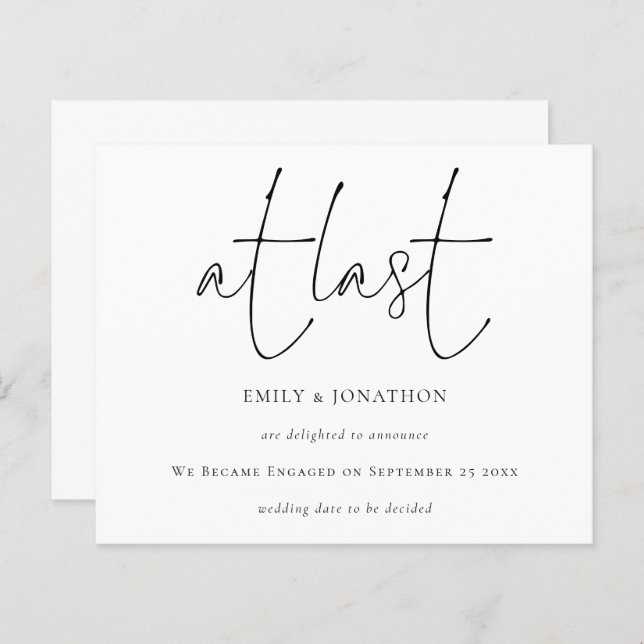 Budget Script At Last Engagement Announcement (Front/Back)