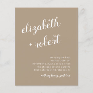 Budget Script Calligraphy Wedding Invitation