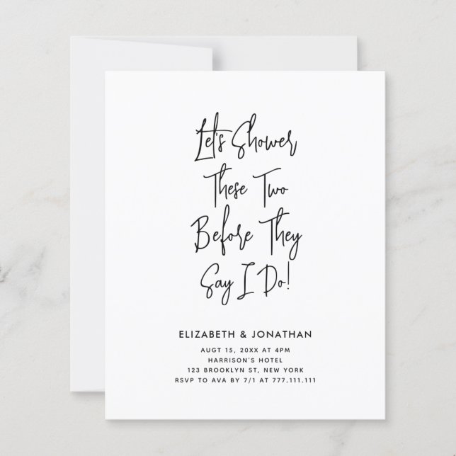 Budget Script Couple Shower Before They Say I Do (Front)