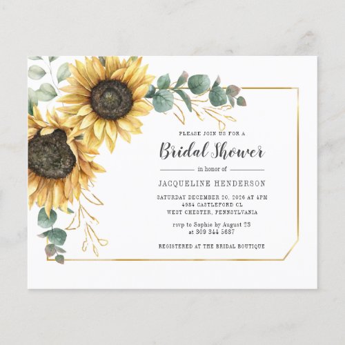 Budget Script Eucalyptus Floral Bridal Shower