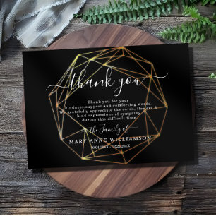 Budget Script Funeral Thank You Card