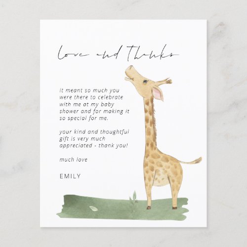Budget Script Giraffe Baby Shower Love and Thanks