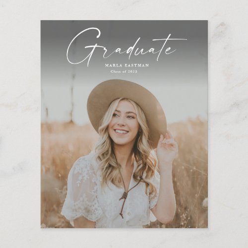 Budget Script Graduate Photo Graduation Invitation