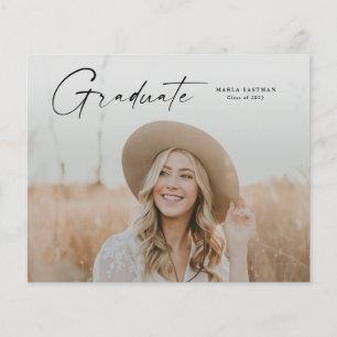 Budget Script Graduate Photo Graduation Invitation