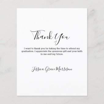 Budget Script Graduation Photo Thank You Cards | Zazzle