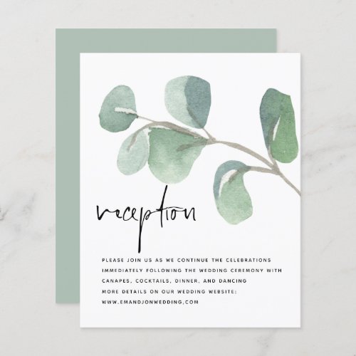 Budget Script Green Eucalyptus Wedding Reception