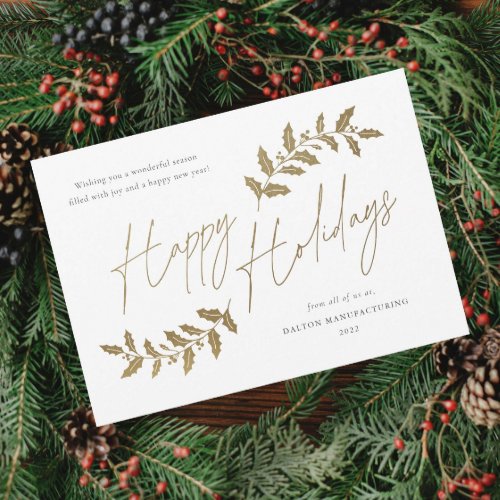 Budget Script Happy Holidays Business Holiday Card