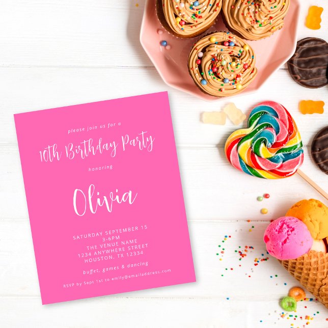 Budget Script Hot Pink 10th Birthday Party (Creator Uploaded)