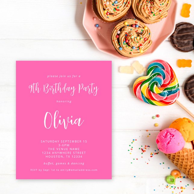 Budget Script Hot Pink 9th Birthday Party (Creator Uploaded)