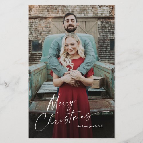 Budget Script Merry Christmas Photo Holiday Card Flyer