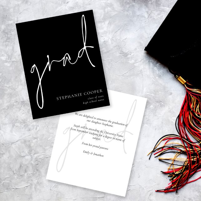 Budget Script Monochrome Graduate Announcement (Creator Uploaded)