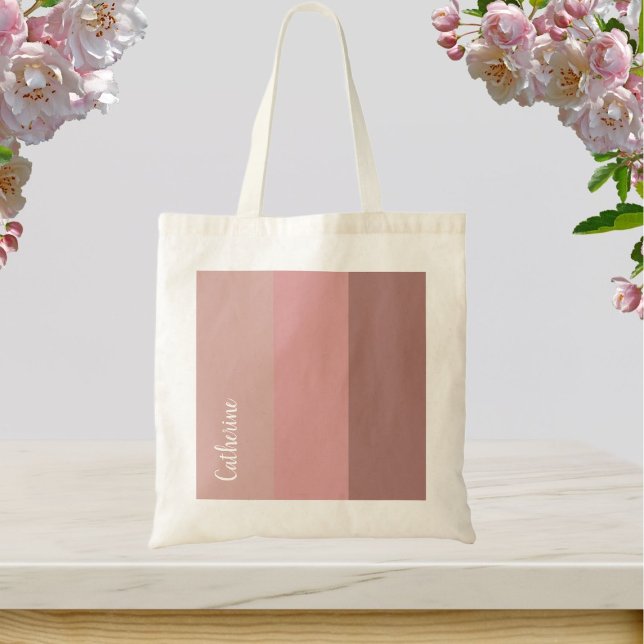 Budget script monogram, pink tri-tone tote bag (Creator Uploaded)