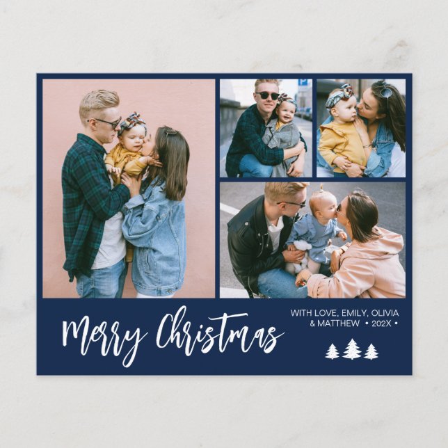 Budget Script Photo Collage Christmas Holiday  Flyer (Front)