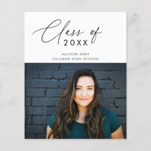 Budget Script Photo Graduation Card Flyer