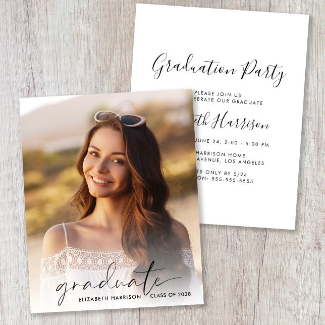Budget Script Photo Graduation Party Invitation (Creator Uploaded)